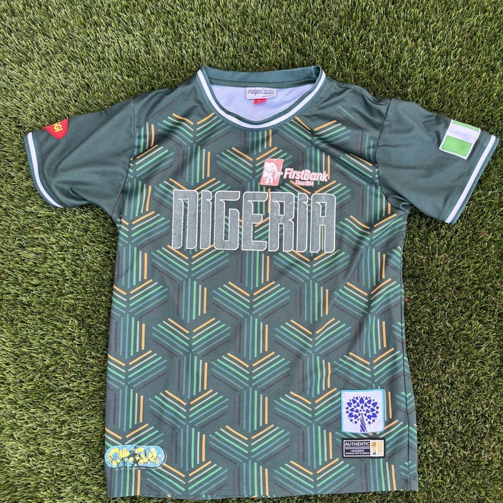 Nigeria International Team Headgear Classic 1990 World Cup Kids Soccer Jersey